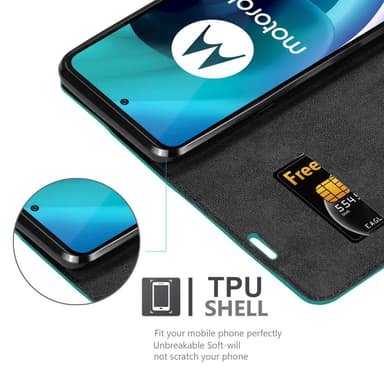 Motorola MOTO G71 5G lommebokdeksel case (turkis)