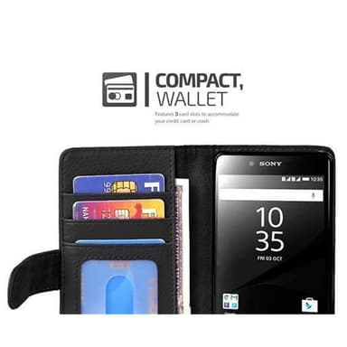 Sony Xperia Z5 lommebokdeksel case (svart)