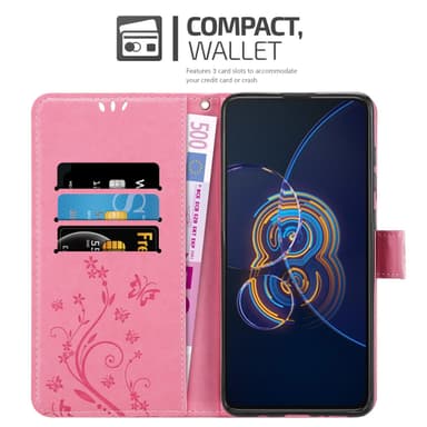 Asus ZenFone 8 FLIP lommebokdeksel Blomster (rosa)
