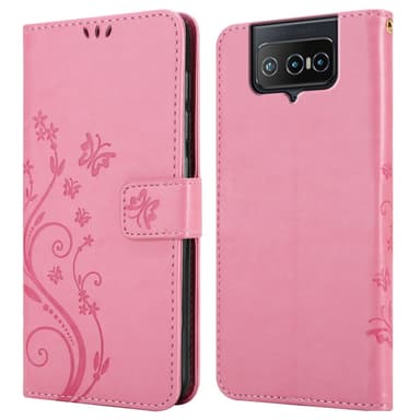 Asus ZenFone 8 FLIP lommebokdeksel Blomster (rosa)