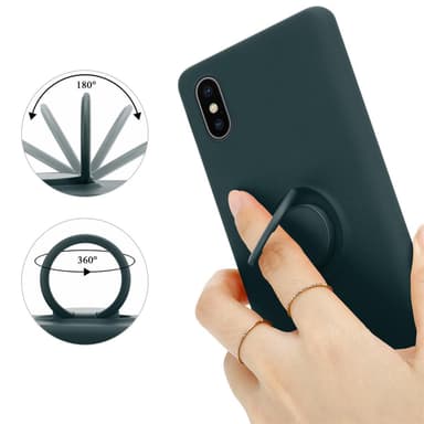 Deksel iPhone X / XS Ring Case (grønn)