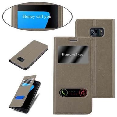 Samsung Galaxy S7 EDGE lommebokdeksel cover (brun)