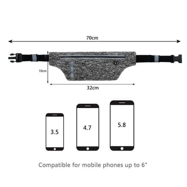 Midjeväska/mobilväska med flaskelomme Mobiltelefon