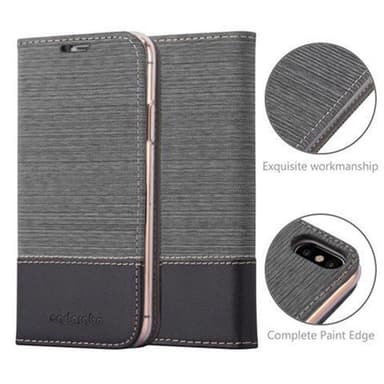 iPhone X / XS lommebokdeksel etui (grå)