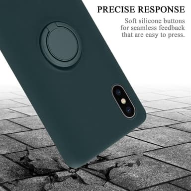 Deksel iPhone X / XS Ring Case (grønn)