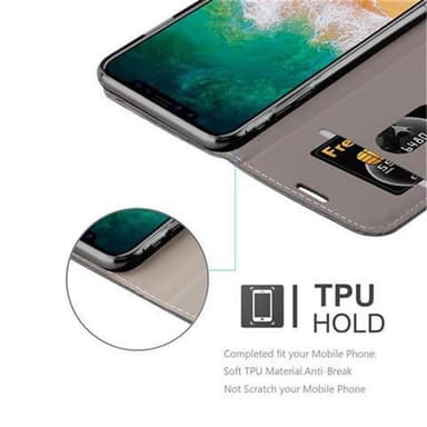 iPhone X / XS lommebokdeksel etui (grå)