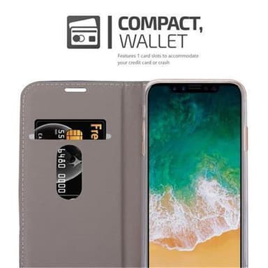 iPhone X / XS lommebokdeksel etui (grå)