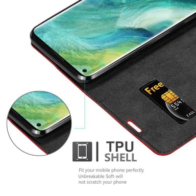 Oppo FIND X2 lommebokdeksel case (rød)