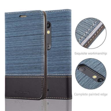Motorola MOTO X PLAY lommebokdeksel etui (blå)