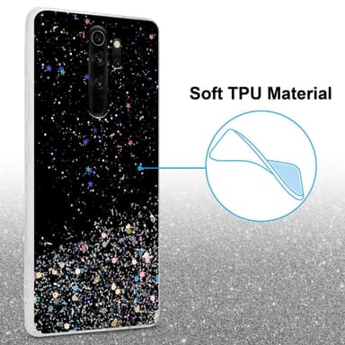 Xiaomi RedMi NOTE 8 PRO Silikondeksel Glitter (svart)