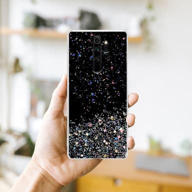 Xiaomi RedMi NOTE 8 PRO Silikondeksel Glitter (svart)