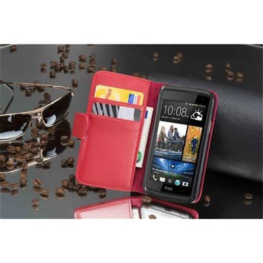 HTC Desire 600 lommebokdeksel etui (rød)
