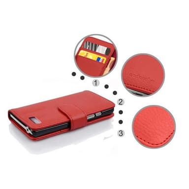 HTC Desire 600 lommebokdeksel etui (rød)