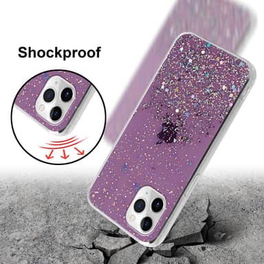 iPhone 11 Silikondeksel Glitter (lilla)