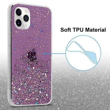iPhone 11 Silikondeksel Glitter (lilla)