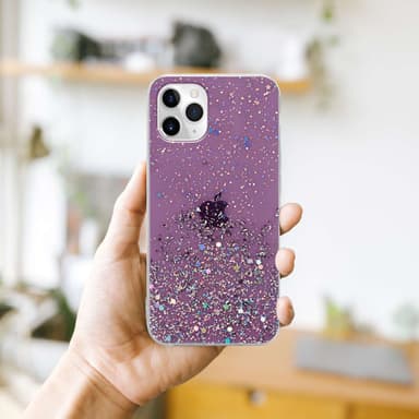 iPhone 11 Silikondeksel Glitter (lilla)