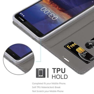 Nokia 3.1 lommebokdeksel etui (grå)