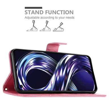 Realme 8i / Narzo 50 4G lommebokdeksel Blomster (rosa)