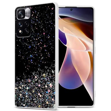 Xiaomi RedMi NOTE 11 PRO+ Silikondeksel Glitter (Svart)