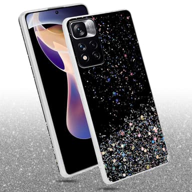 Xiaomi RedMi NOTE 11 PRO+ Silikondeksel Glitter (Svart)