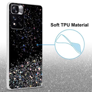 Xiaomi RedMi NOTE 11 PRO+ Silikondeksel Glitter (Svart)
