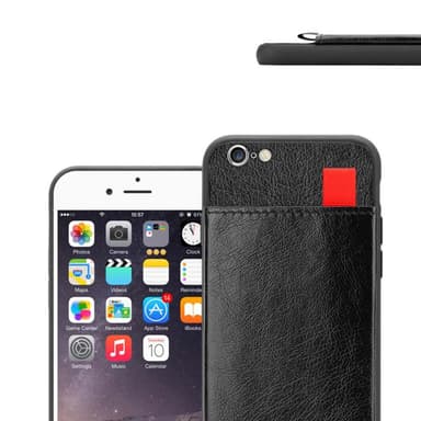 iPhone 6 PLUS / 6S PLUS Deksel Kunstskinn (svart)