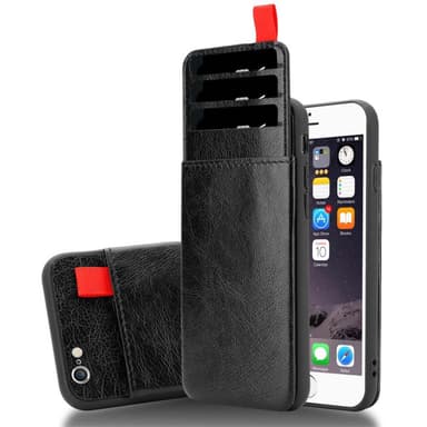 iPhone 6 PLUS / 6S PLUS Deksel Kunstskinn (svart)