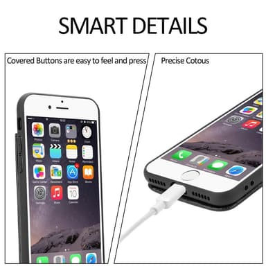 iPhone 6 PLUS / 6S PLUS Deksel Kunstskinn (svart)