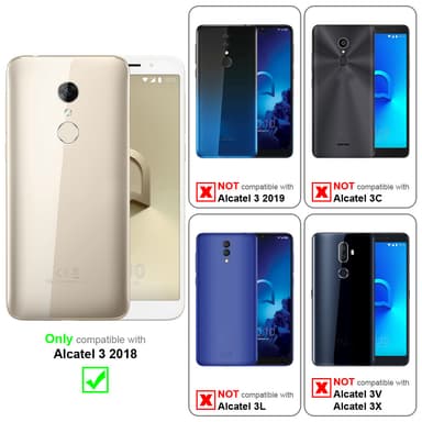 Alcatel 3 2018 lommebokdeksel case (rød)