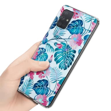 Samsung Galaxy A71 4G lommebokdeksel Blomster (hvit)