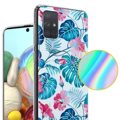 Samsung Galaxy A71 4G lommebokdeksel Blomster (hvit)