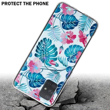 Samsung Galaxy A71 4G lommebokdeksel Blomster (hvit)