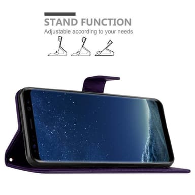 Samsung Galaxy S8 lommebokdeksel Blomster (lilla)