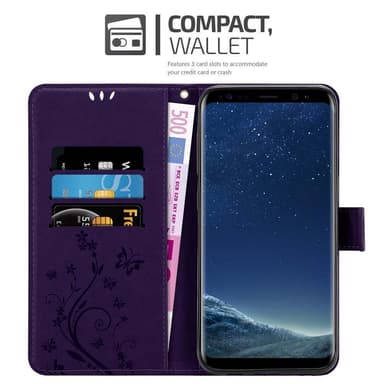 Samsung Galaxy S8 lommebokdeksel Blomster (lilla)