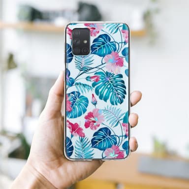 Samsung Galaxy A71 4G lommebokdeksel Blomster (hvit)