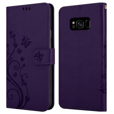 Samsung Galaxy S8 lommebokdeksel Blomster (lilla)