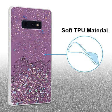 Samsung Galaxy S10e Silikondeksel Glitter (lilla)