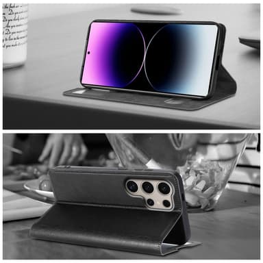 Samsung Galaxy S24 ULTRA lommebokdeksel cover (Svart)