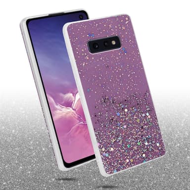 Samsung Galaxy S10e Silikondeksel Glitter (lilla)