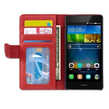 Huawei P8 LITE 2015 lommebokdeksel case (rød)
