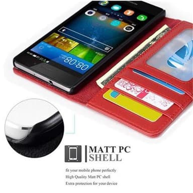 Huawei P8 LITE 2015 lommebokdeksel case (rød)