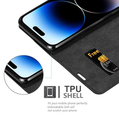 iPhone 14 PRO lommebokdeksel case (svart)