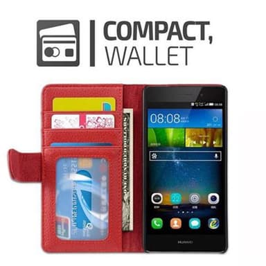Huawei P8 LITE 2015 lommebokdeksel case (rød)