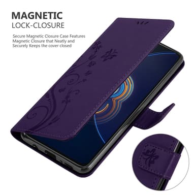 Asus ZenFone 8 FLIP lommebokdeksel Blomster (lilla)