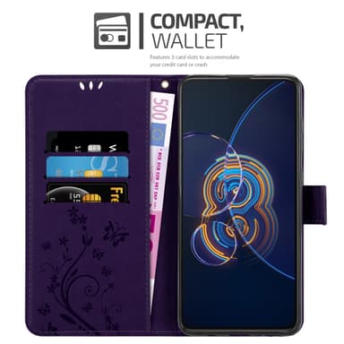 Asus ZenFone 8 FLIP lommebokdeksel Blomster (lilla)