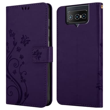 Asus ZenFone 8 FLIP lommebokdeksel Blomster (lilla)