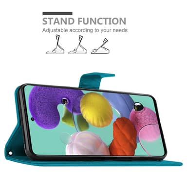 Samsung Galaxy A51 5G lommebokdeksel Blomster (blå)