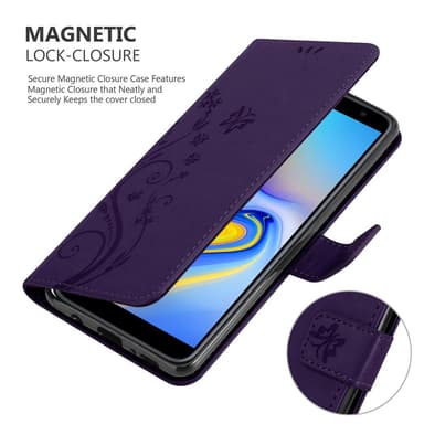Samsung Galaxy J6 PLUS lommebokdeksel Blomster (lilla)