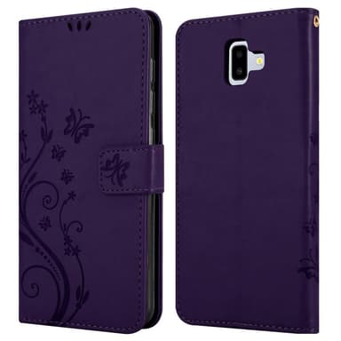 Samsung Galaxy J6 PLUS lommebokdeksel Blomster (lilla)