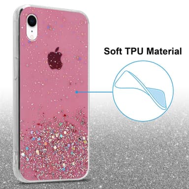 iPhone XR Silikondeksel Glitter (rosa)